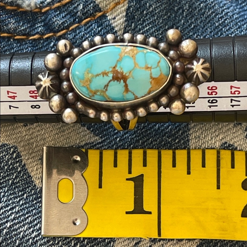 native American vintage sterling silver and Turquoise  Ring - Picture 5 of 5